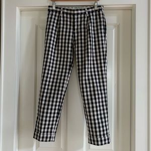 Women’s black and white gingham tailored pants